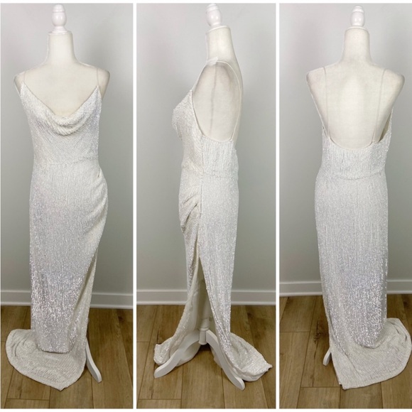 Retrofete Katya Dress in Moonglow White Size L - Picture 2 of 14